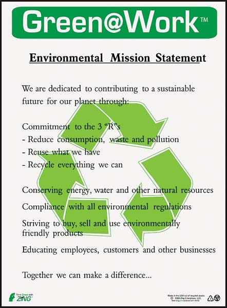 Environmental Awareness Poster, 22 x 16In