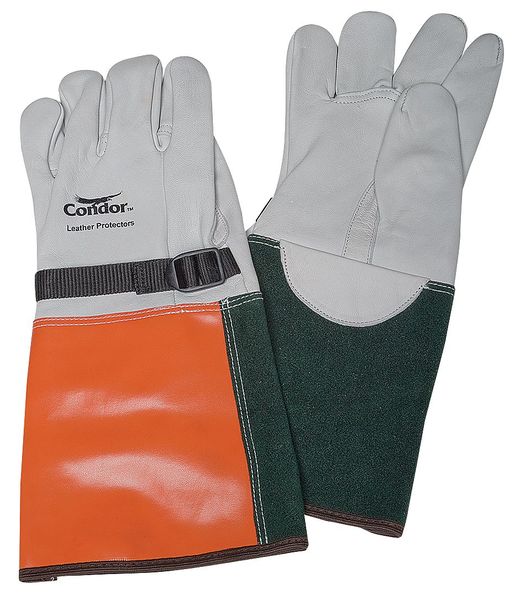 Elec. Glove Protector, 10, Wht/Org/Grn, PR