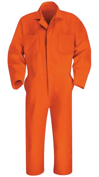 Coverall, Chest 42In., Orange