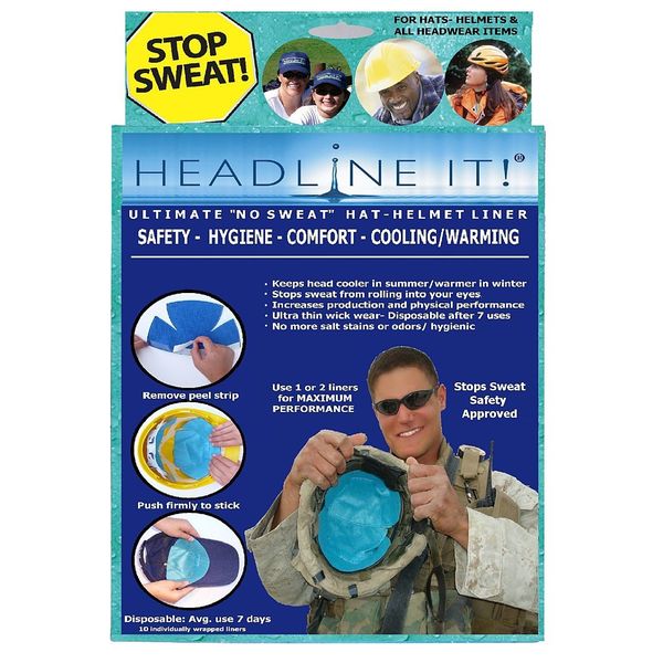 Disposable Hat and Helmet Liner, Universal, Blue
