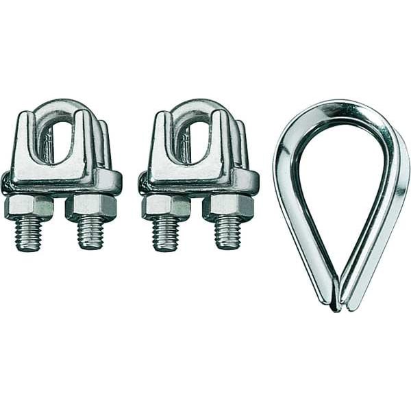 Wire Rope Clip and Thimble Kit, 3/16 In