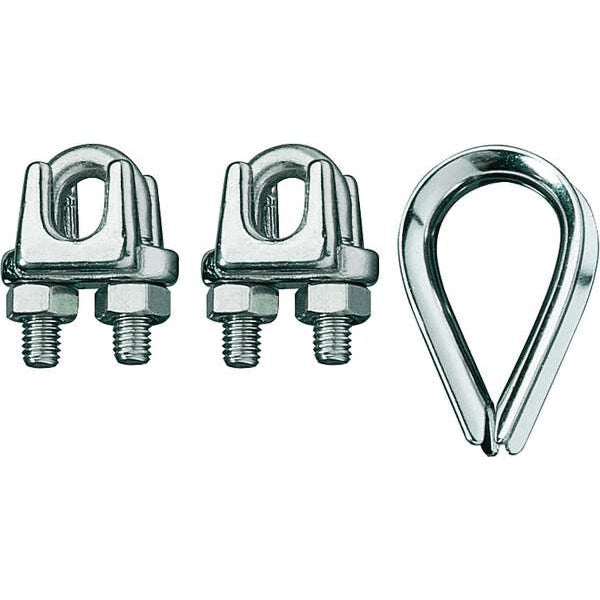 Wire Rope Clip and Thimble Kit, 3/32 In