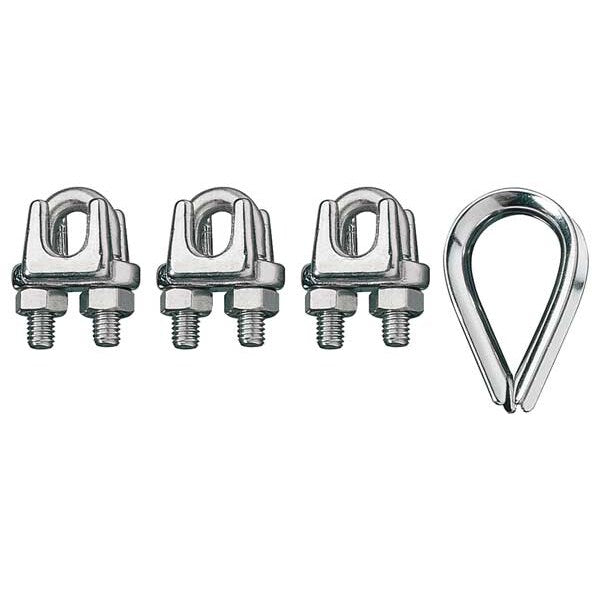 Wire Rope Clip and Thimble Kit, 1/2 In