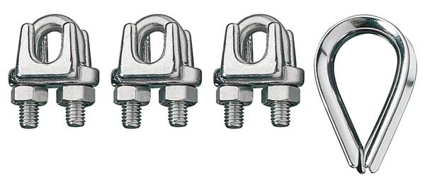 Wire Rope Clip and Thimble Kit, 3/8 In