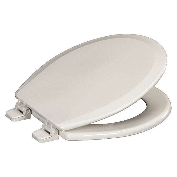 Toilet Seat, With Cover, Molded Wood, Round, White