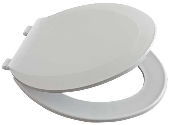 Toilet Seat, With Cover, Plastic, Elongated, White