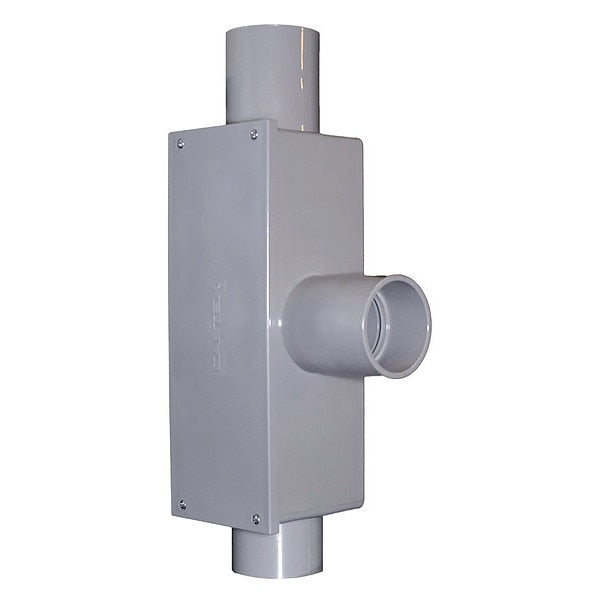 Conduit Outlet Body, PVC, T, Conduit Outlet Hub Size: 2-1/2