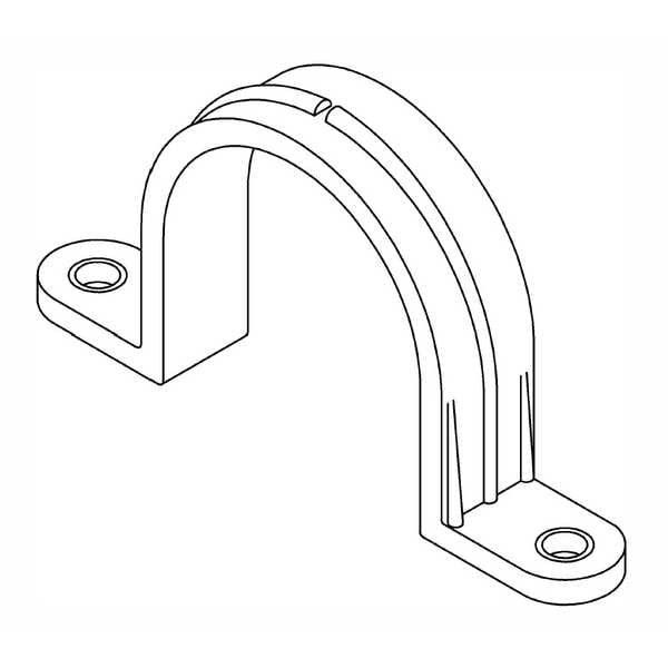 Two Hole Conduit Strap, PVC, 1.9 In. L