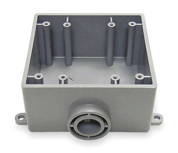 Weatherproof Box, 2Gang, 1/2 in Hub, PVC