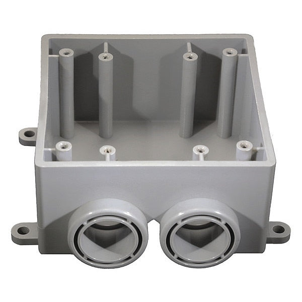 Weatherproof Box, 2Inlet, PVC, 36.3 cu. in