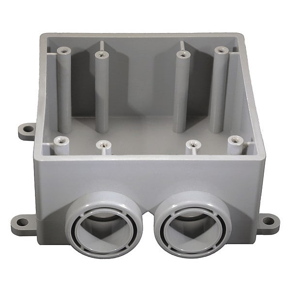 Weatherproof Box, 2Gang, PVC, 36.3 cu. in