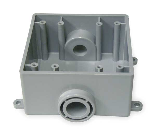 Weatherproof Box, 2Gang, PVC, 36 cu. in