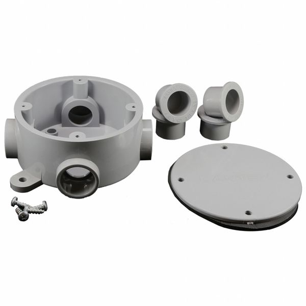 Weatherproof Box, 1Gang, 4Inlet, PVC