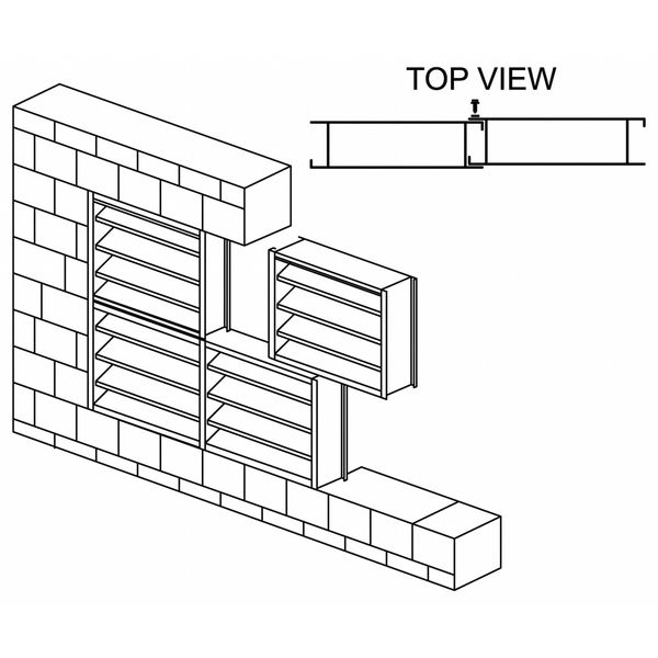 Louver, Wall Opening 36 x 48 In, Aluminum