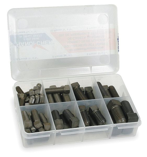 Set Screw Assortment, Steel, Black Oxide Finish, 60 PCS