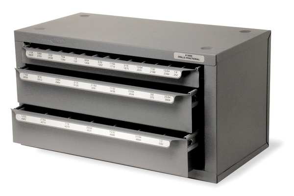 Drill Bit Dispenser For Jobber Drills 1867 Cle-Line Holds 1/16-1/2X1/64, 29 Compartments