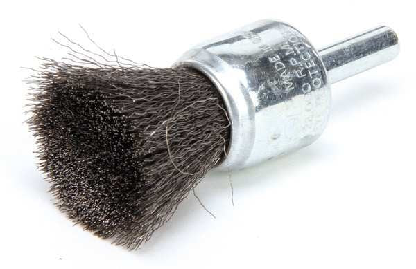 Crimped Wire End Wire Brush, Steel, 3/4