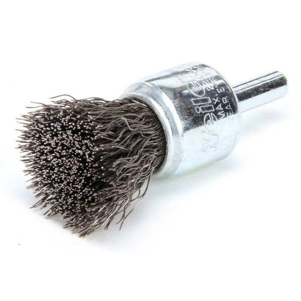 Crimped Wire End Wire Brush, Steel, 3/4