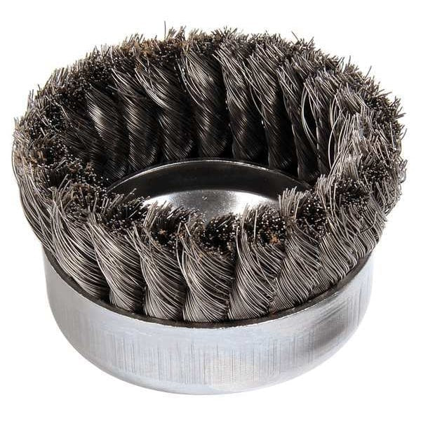 Knot Wire Cup Wire Brush, Threaded Arbor, 4
