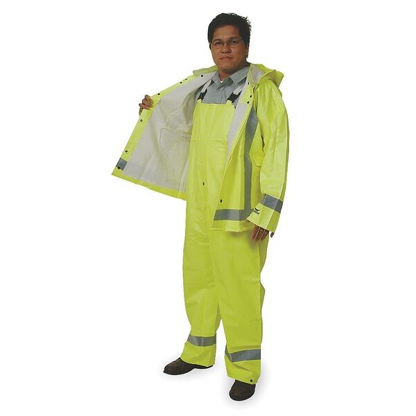 Jacket w/Detach Hood, Hi-Vis Yellow/Green, 4XL