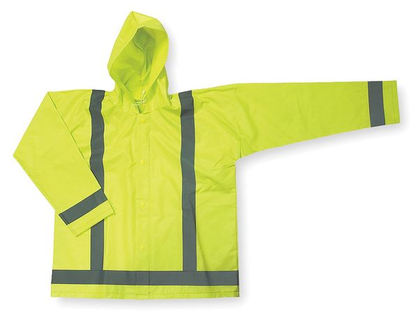 Jacket w/Detach Hood, Hi-Vis Yellow/Green, XL