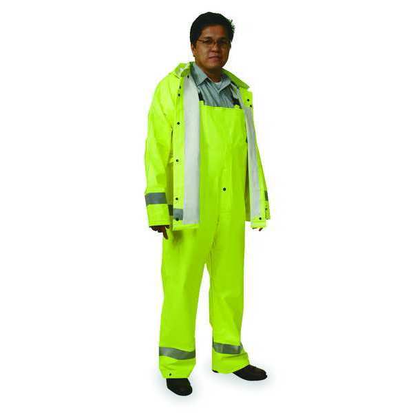 Jacket w/Detach Hood, Hi-Vis Yellow/Green, XL