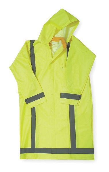 Raincoat w/Detach Hood, HiVis Yellow/Green, 4XL