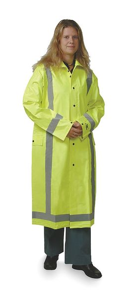 Raincoat w/Detach Hood, Hi-Vis Yellow/Gren, S