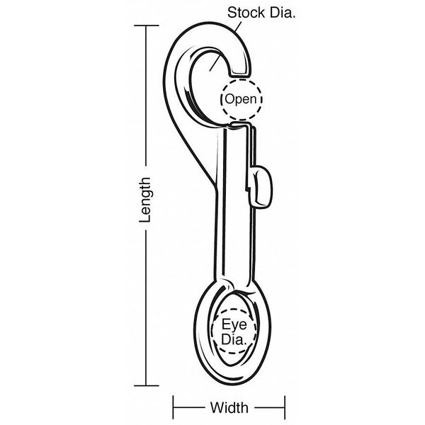 Slide Bolt Spring Snap, L 3 3/8 In