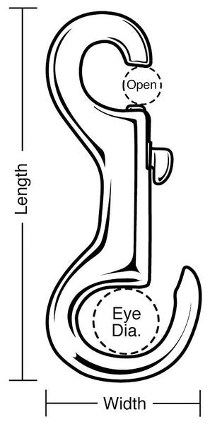 Slide Bolt Spring Snap, L 3 1/2 In