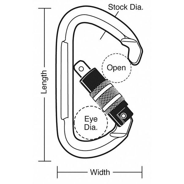 Locking Spring Snap, Cap 2500 lb