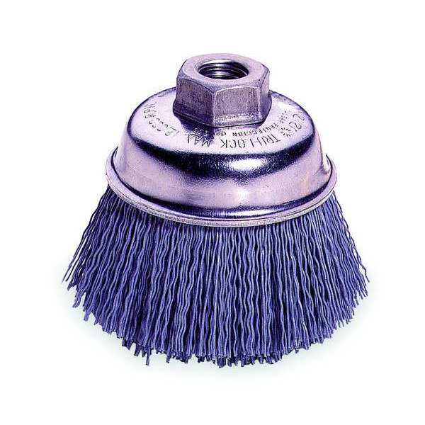 Cup Wire Brush, Threaded Arbor, 3-1/2