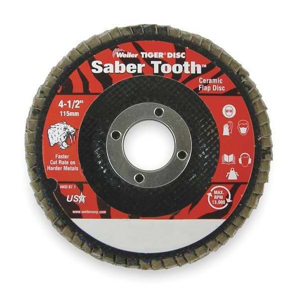 Arbor Mount Flap Disc, 4-1/2in, 60, Med.