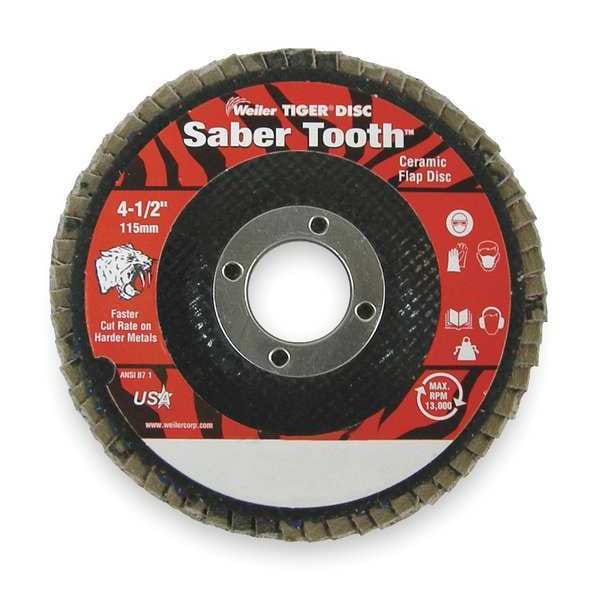 Arbor Mount Flap Disc, 4-1/2in, 40, Coarse