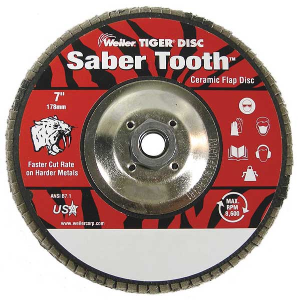 Arbor Mount Flap Disc, 7in, 36, ExtraCoarse
