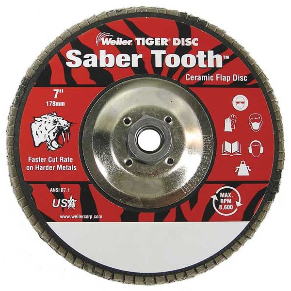 Arbor Mount Flap Disc, 7in, 80, Medium