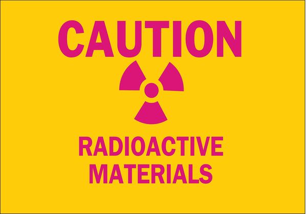 Caution Radiation Sign, 10 in H, 14 in W, Polyester, Rectangle, 88749