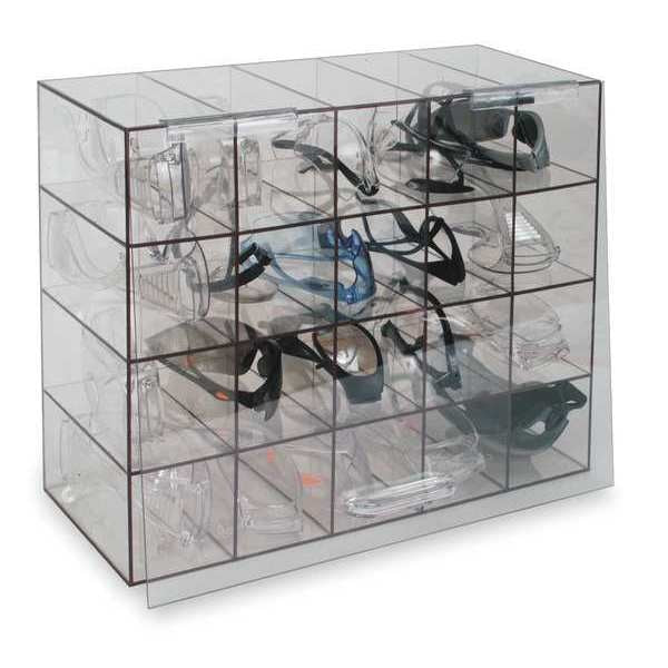 Prot Eyewear Disp, Case W/ Door, Clr, PETG