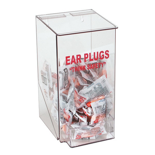 Reusable Ear Plugs with Dispenser, Table Top, Wall Mount, Capacity: 100 Pairs