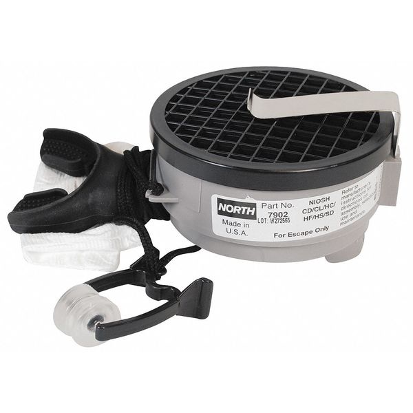 Emergency Escape Mouth Bit Respirator, For Acid Gases, 7900 Series, Grey