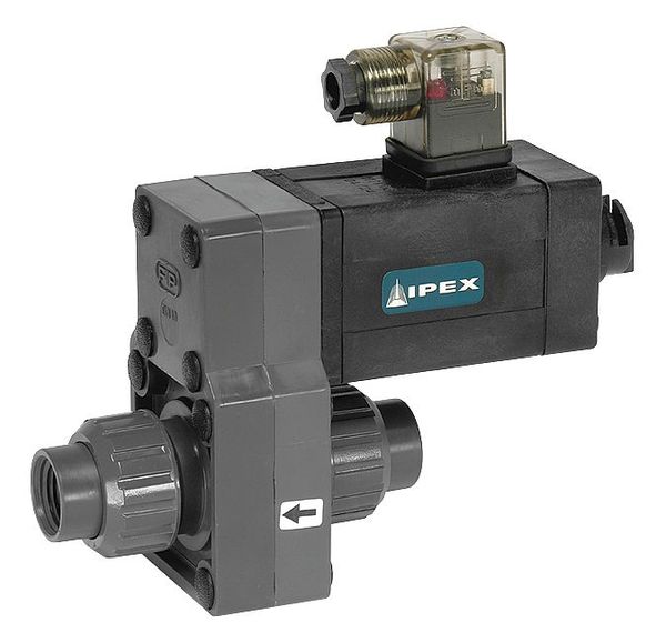 120V AC PVC Solenoid Valve, Normally Closed, 1/4 in Pipe Size