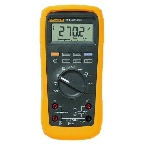 Digital Multimeter, 1,000 Max. AC Volts, 1,000 Max. DC Volts, 10 Max. AC Amps, 10 Max. DC Amps