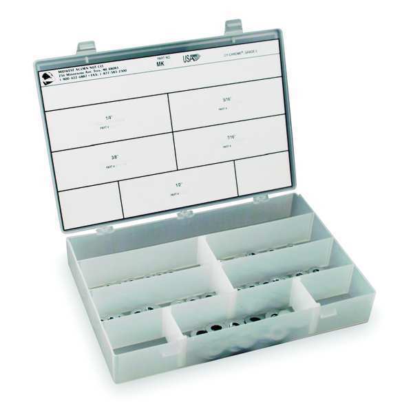 Hex Head Cap Screw Assortment, Steel, Chrome Plated Finish