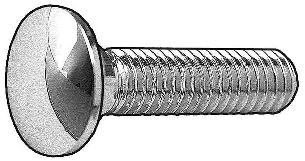 Bolt, Carriage, Chrome, 3/8-16x1, PK5