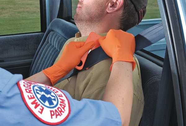 High Visibility Exam Gloves, Nitrile, Powder Free, Orange, 2XL, 100 PK
