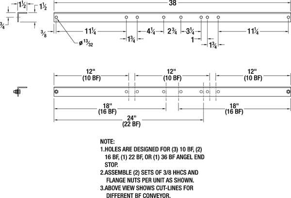 Universal Angle End Stop, 36BF