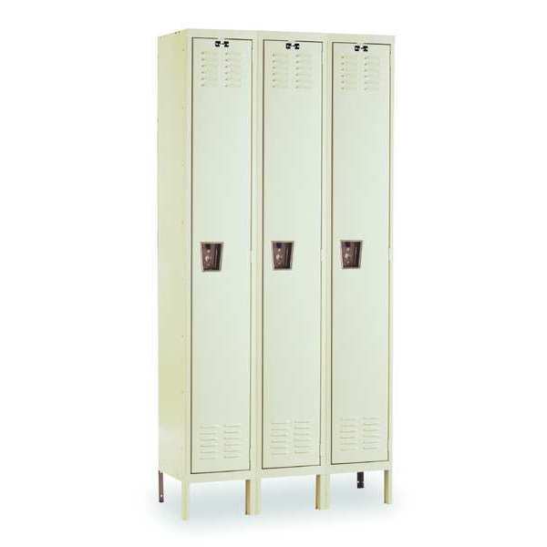 Wardrobe Locker, 45 in W, 18 in D, 78 in H, (1) Tier, (3) Wide, Tan