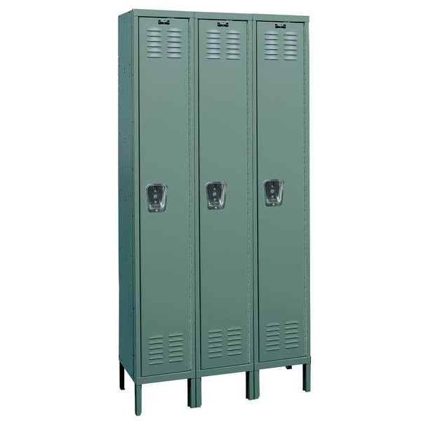 Wardrobe Locker, 54 in W, 18 in D, 78 in H, (1) Tier, (3) Wide, Dark Gray