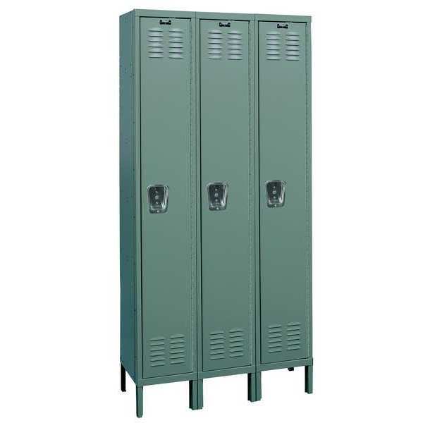 Wardrobe Locker, 36 in W, 12 in D, 78 in H, (1) Tier, (3) Wide, Dark Gray