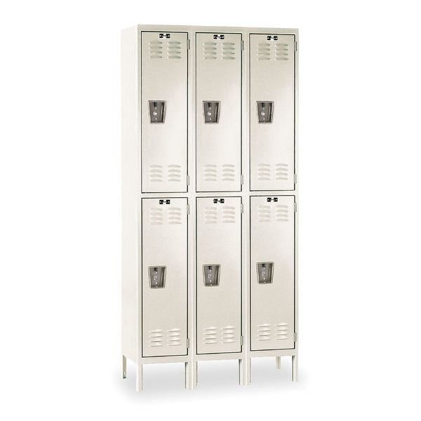 Wardrobe Locker, 45 in W, 18 in D, 78 in H, (2) Tier, (3) Wide, Tan